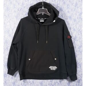 Mishka MNWKA Hoodie Mens Medium Black Streetwear Sleeve Pocket Keep Watch